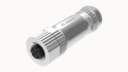 M12 4 PİN DİŞİ DÜZ METAL D KOD KONNEKTÖR DEGSON - DEGSON