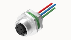 M12 A KOD 12 PİN DİŞİ PANEL TİP M16*1.5 ÖN MONTAJ 50 CM KABLOLU KONNEKTÖR DEGSON - DEGSON