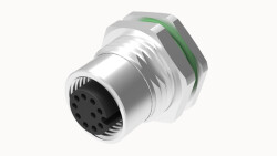 M12 A KOD 3 PİN DİŞİ PANEL TİP PG9 ARKA MONTAJ PCB LEHİM KONNEKTÖR DEGSON - DEGSON