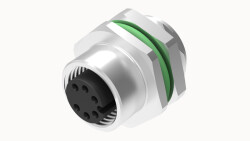 M12 A KOD 6 PİN DİŞİ PANEL TİP M16*1.5 ÖN MONTAJ PCB LEHİM KONNEKTÖR DEGSON - DEGSON