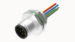 M12 B KOD 5 PİN ERKEK PANEL TİP PG9 ÖN MONTAJ 50 CM KABLOLU KONNEKTÖR DEGSON - DEGSON