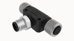 M12 A-KOD 8 PİN T DAĞITIM KONNEKTÖRÜ M12 8 PİN GİRİŞ BAĞLANTI UCU ERKEK, M12 8 PİN ÇIKIŞ 1 BAĞLANTI UCU DİŞİ, M12 8 PİN ÇIKIŞ 2 BAĞLANTI UCU DİŞİ DEGSON - DEGSON