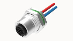 M12 S KOD 4 PİN DİŞİ PANEL TİP PG9 ARKA MONTAJ 50 CM KABLOLU KONNEKTÖR DEGSON - DEGSON