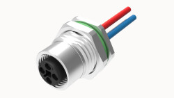 M12 T KOD 4 PİN DİŞİ PANEL TİP PG9 ARKA MONTAJ 50 CM KABLOLU KONNEKTÖR DEGSON - DEGSON