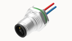 M12 T KOD 4 PİN ERKEK PANEL TİP PG9 ARKA MONTAJ 50 CM KABLOLU KONNEKTÖR DEGSON - DEGSON